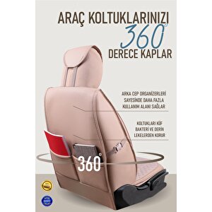 Chrysler Concorde Uyumlu Lüx Deri Oto Koltuk Kılıfı Ön Arka Takım Saturn Bej