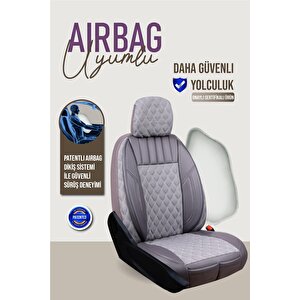 Suzuki Swift 96-2002 Uyumlu Lüx Yarı Deri Oto Koltuk Kılıfı Ön Arka Takım Petra Füme