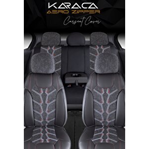 Bmw 4 Serisi 418i Gran Coupe Lüx Deri Detaylı Keten Oto Koltuk Kılıfı Ön Arka Takım Karaca Serisi Si̇yah