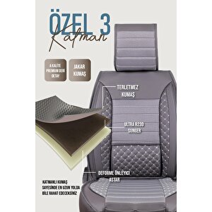 Volvo S40 95-2004 Uyumlu Lüx Deri Oto Koltuk Kılıfı Ön Arka Takım Saturn Füme