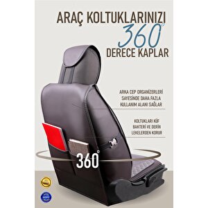 Volkswagen Polo Pulse Uyumlu Lüx Deri Oto Koltuk Kılıfı Ön Arka Takım Saturn Füme