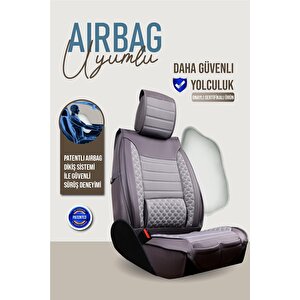 Citroen C-elysee Uyumlu Lüx Deri Oto Koltuk Kılıfı Ön Arka Takım Saturn Füme