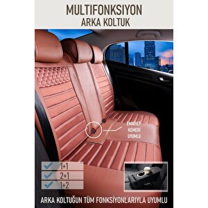 Nissan Country Uyumlu Lüx Deri Oto Koltuk Kılıfı Ön Arka Takım Saturn Taba Taba