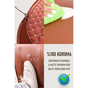 Kia Ceed Uyumlu Lüx Deri Oto Koltuk Kılıfı Ön Arka Takım Saturn Taba