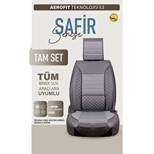 Citroen Ax Uyumlu Lüx Deri Oto Koltuk Kılıfı Ön Arka Takım Saturn Füme Füme