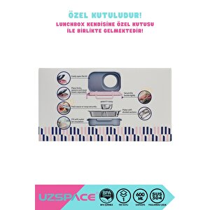 Vagonlife Bento 1100ml Lunchbox Yeni Koleksiyon Tek Katlı 3 Bölmeli Kaseli Çelik Sefer Tası Yemek Kutusu Turkuaz-pembe