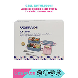 Vagonlife Bento 1200ml Lunchbox Yeni Koleksiyon 2 Katlı 4 Bölmeli Mini Kaseli Çelik Sefer Tası Yemek Kutusu Bej-açık Kahve