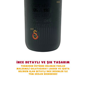 Galatasaray Resmi Lisanslı 550ml Rahat İçim Çift Katmanlı Paslanmaz Çelik Termos 6 Saat Sıcak Soğuk Premium Kutu