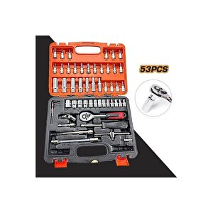 1/4 Cırcırlı 53 Parça Lokma Anahtar Takımı Bits Uç Seti Tam Set
