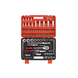 108 Pcs Crv Çeliği Profesyonel Parlak Lokma Takımı 1/2-1/4