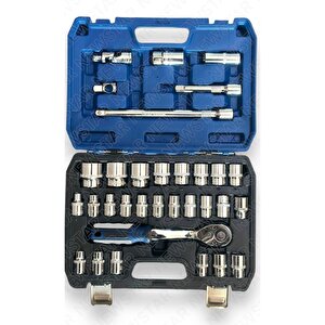 Tam Profesiyonel Germany 72 Diş Cırcır 32 Parça Lokma Takımı Oto Tamirci Tam Set 1/2