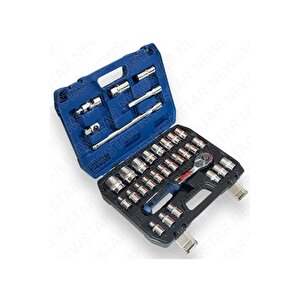 Tam Profesiyonel Germany 72 Diş Cırcır 32 Parça Lokma Takımı Oto Tamirci Tam Set 1/2