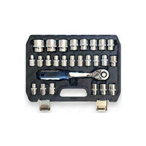 Tam Profesiyonel Germany 72 Diş Cırcır 32 Parça Lokma Takımı Oto Tamirci Tam Set 1/2