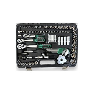 Newstar Tam Profesyonel Germany 72 Diş Eğik Cırcır 121 Parça Lokma Takımı Oto Tamir Set 1/2-3/8-1/4