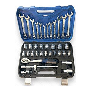 Tam Profesiyonel Germany 72 Diş Eğik Cırcır 37 Parça Lokma Takımı Oto Tamirci Tam Set 1/2