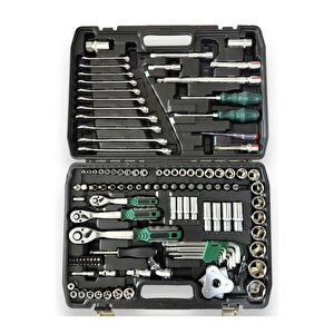 Tam Profesiyonel Germany 72 Diş Eğik Cırcır 121 Parça Lokma Takımı Oto Tamirci Tam Set 1/2-3/8-1/4