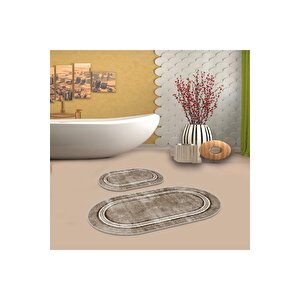 Multi  kaymaz Taban Retro Oval Banyo Paspas Takım  bb-120