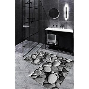 Gri-antrasit  kaymaz Taban Çakıl Banyo Paspas  bp-9