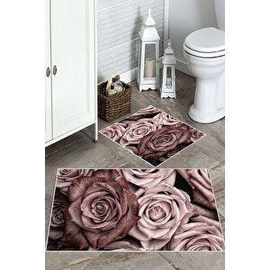 Pembe  kaymaz Gül Banyo Paspas  bp-29