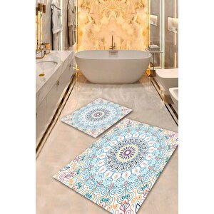  multi  kaymaz Taban Dekor Banyo Paspas Takımı  bps-4089