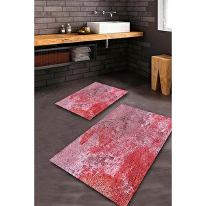  kırmızı  kaymaz Taban  banyo Paspas Takımı  bps-5256