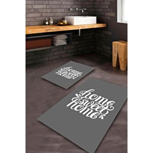  antrasit  kaymaz Taban Home Banyo Paspas Takımı  bps-1616