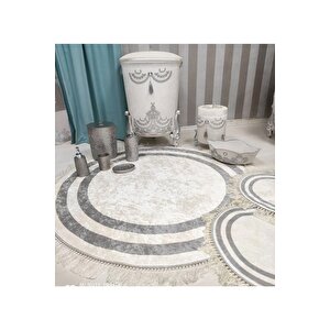 Beyaz  kaymaz Taban  3lü Banyo Paspas Takımı  361-30