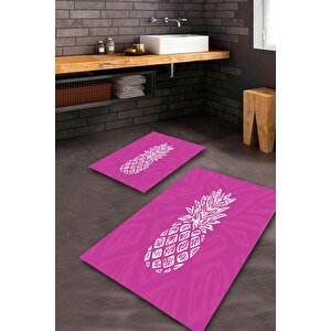  mürdüm  kaymaz Taban Ananas Banyo Paspas Takımı  bps-1727