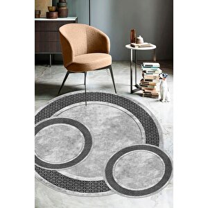 Gri  kaymaz Taban 3lü Takım Banyo Paspası B1180