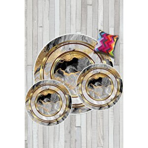Gri-gold  kaymaz Taban 3lü Takım Banyo Paspası  b1125