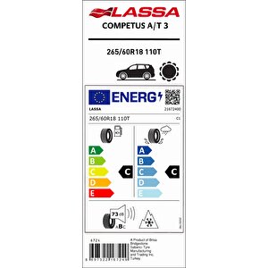 265/60r18 110t Competus A/t 3 C-c-73 4 Mevsim Suv Lastiği (üretim Yılı: 2025)