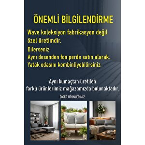 Wave İskandinav Koyu Kiremit Yatak Örtüsü Seti 260x250 Cm + 4 Yastık Kılıfı Kiremit