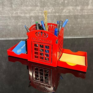 Telefon Kulübesi Temalı Kalemlik Kırmızı