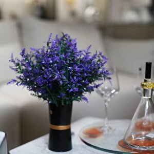 6lı Set Yapay Çiçek Mor Lavanta 7 Dallı Plastik Dekoratif Yapay Bitki