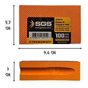 Sgs Islak Ve Kuru Elmas El Zımpara Pedi - 100 Kum - 1 Adet