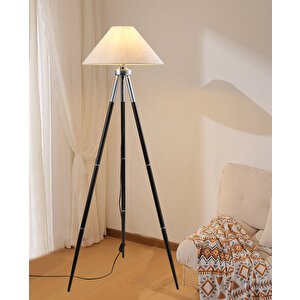 Cosby Siyah-krom Kaplamalı Tripod Metal 3 Ayaklı Lambader