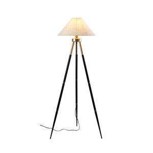 Cosby Siyah-gold Kaplamalı Tripod Metal 3 Ayaklı Lambader