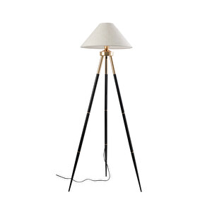Cosby Siyah-gold Kaplamalı Tripod Metal 3 Ayaklı Lambader