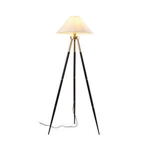 Cosby Siyah-gold Kaplamalı Tripod Metal 3 Ayaklı Lambader