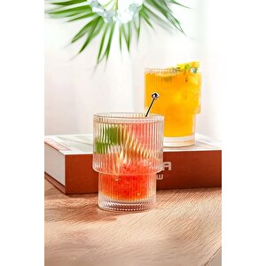 2 Adet 300 Ml Origami Stil Isıya Dayanıklı Su Meşrubat Kahve Cam Bardak Mit1199