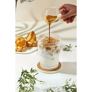 2 Adet 300 Ml Origami Stil Isıya Dayanıklı Su Meşrubat Kahve Cam Bardak Mit1199