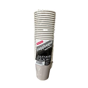 Pappbeger Kulplu Saplı 175 Ml. 6 Oz Kraft Karton Bardak - Gri - 30 Adetlik 5 Paket