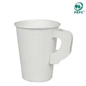 Pappbeger Kulplu Saplı 175 Ml. 6 Oz Kraft Karton Bardak - Gri - 30 Adetlik 5 Paket