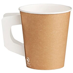 Pappbeger Kulplu Saplı 175 Ml. 6 Oz Kraft Karton Bardak - Gri - 30 Adetlik 5 Paket