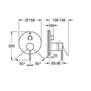 Essence Ankastre Banyo/duş Bataryası (sıva Üstü Grubu), 3 Yollu, Altın, 24169gl1