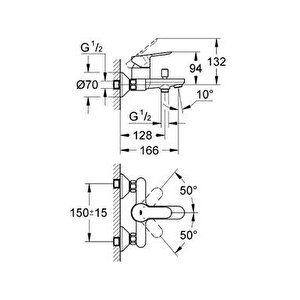 Bauedge Banyo Bataryası Krom, 23605000