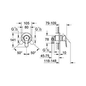 Bauedge Ankastre Duş Bataryası Krom, 29040000