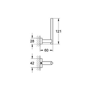 Essentials Cube Yedek Tuvalet Kağıtlığı, Krom, 40623001