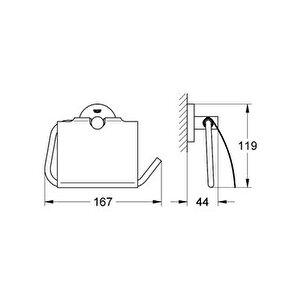 Essentials Kapaklı Tuvalet Kağıtlığı Krom, 40367001