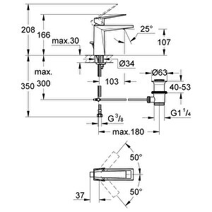 Allure Brilliant Sifon Kumandalı Lavabo Bataryası Krom, 24341000